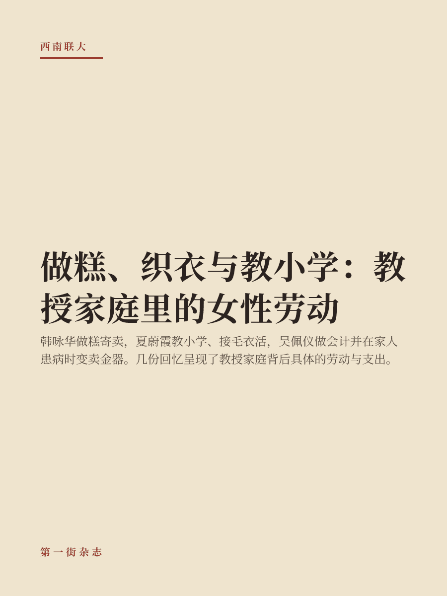 做糕、织衣与教小学:教授家庭里的女性劳动